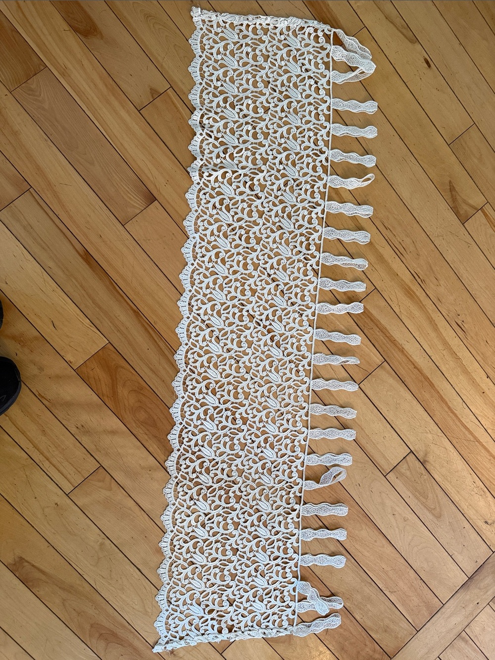 White Crochet Lace window valance
